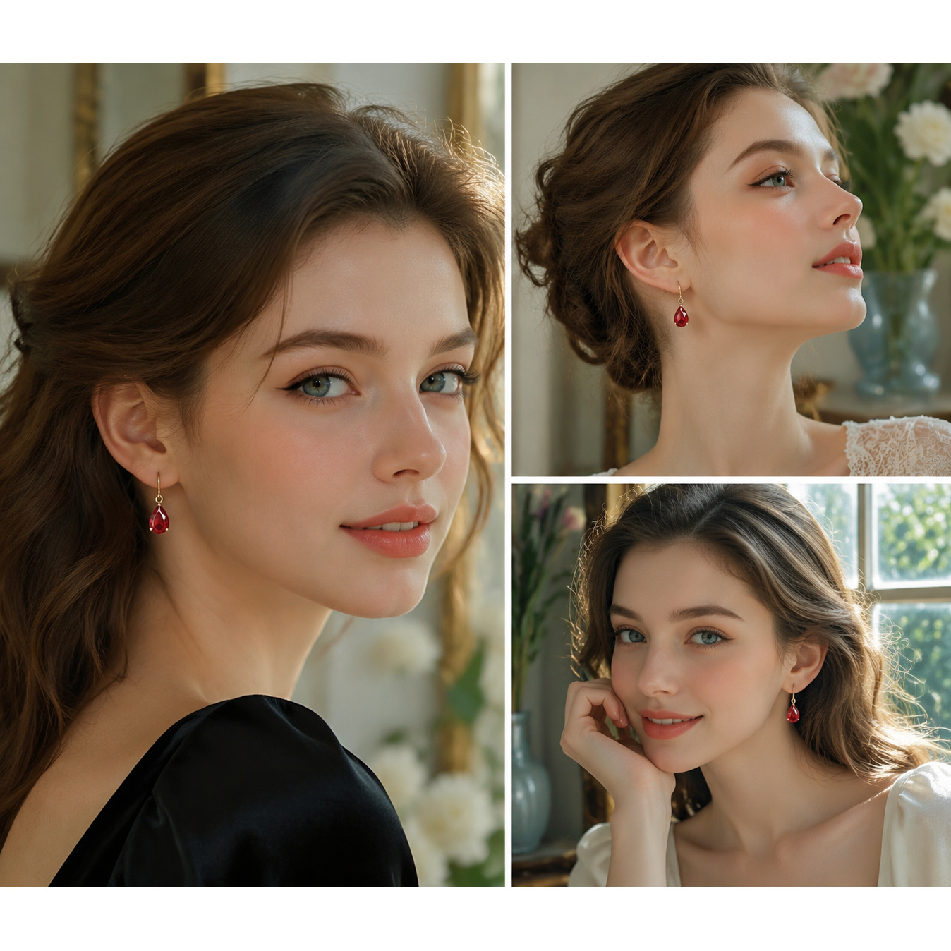 Dazzling Geometric Earrings, Mirror-Polished Design